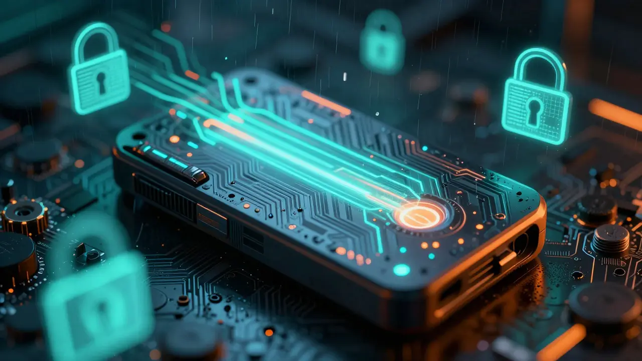 Hardware wallet with encrypted data streams and digital locks