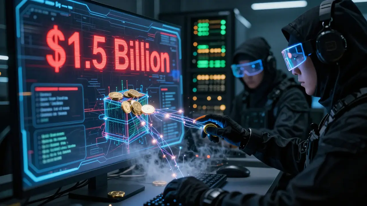 Cyberpunk hacker stealing billions from a crypto exchange via digital breach