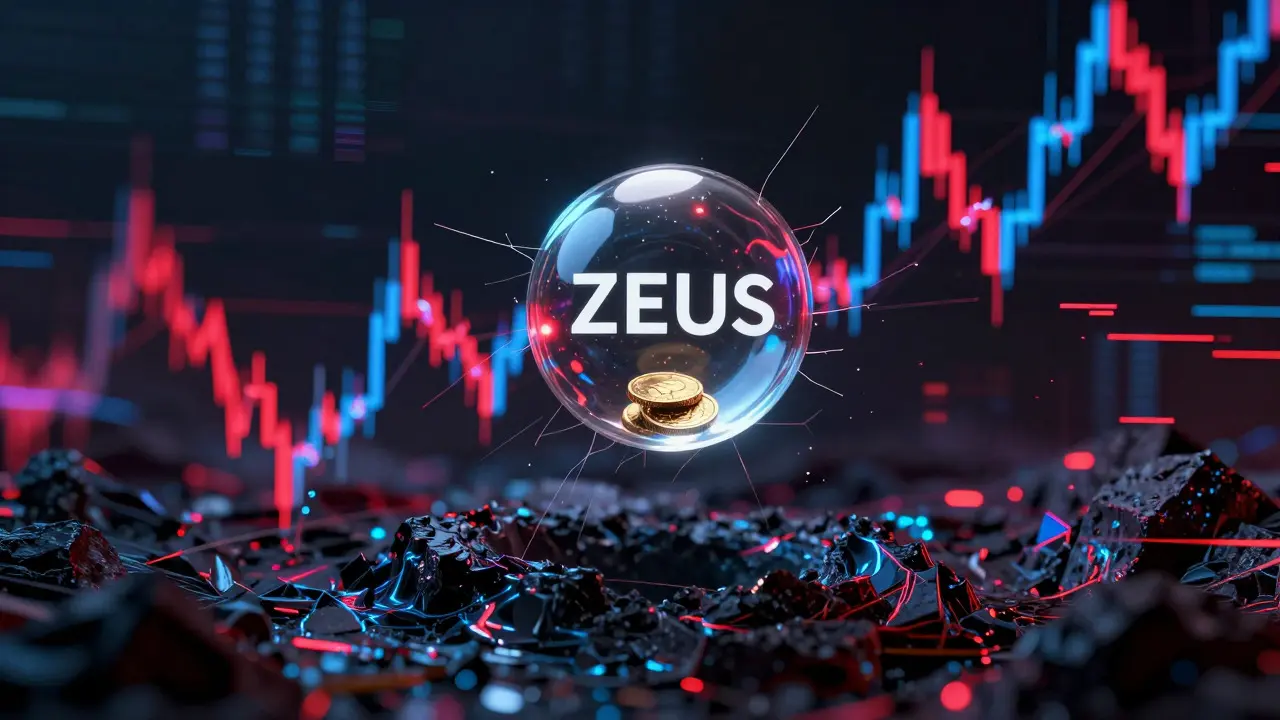 Fragile crypto coin sphere amidst volatile data streams