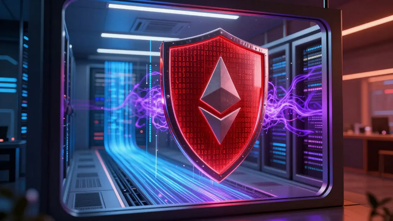 Digital shield blocking crypto symbols from entering secure bank server