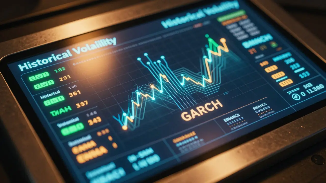 Futuristic interface displaying advanced volatility metrics