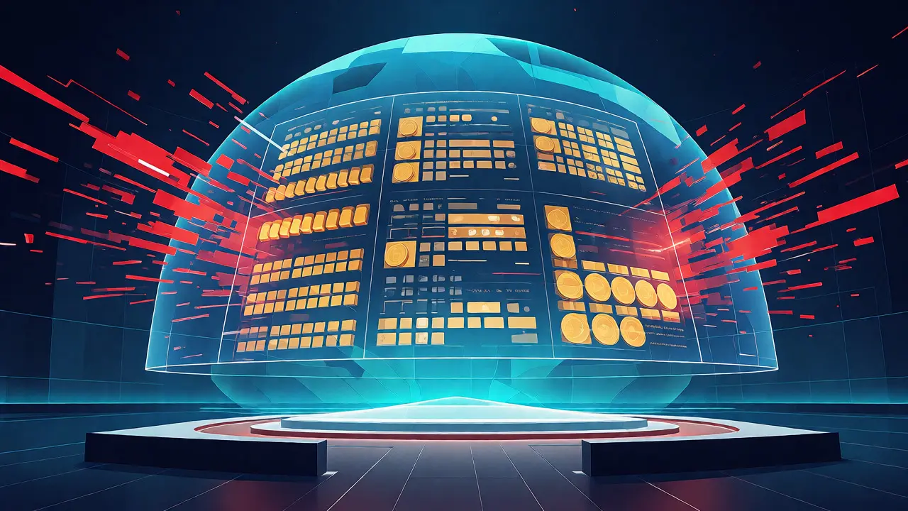 Holographic shield protecting digital assets from glitchy banned tokens